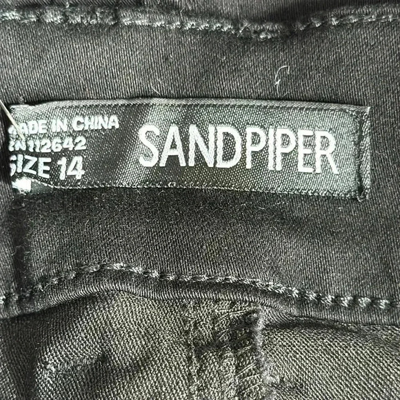 Sandpiper Women’s Black Five Pocket Stretch Straight Leg Pants Size 14 - Picture 12 of 14